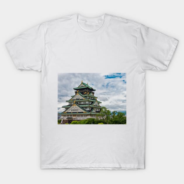 Osaka Castle in Japan T-Shirt by Offiinhoki